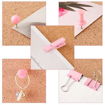 200 Pieces Pink Push Pins Thumb Tacks Cute Decorative Push Pins for Cork Board Bulletin Boards Wall Maps Pictures Office Supplies