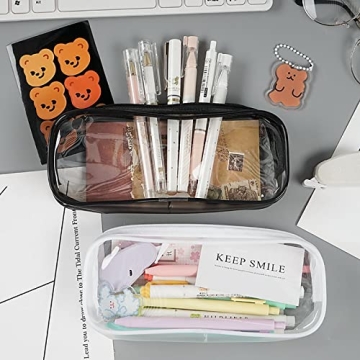 WUWEOT Clear Pencil Case Pack for Stylish Organization
