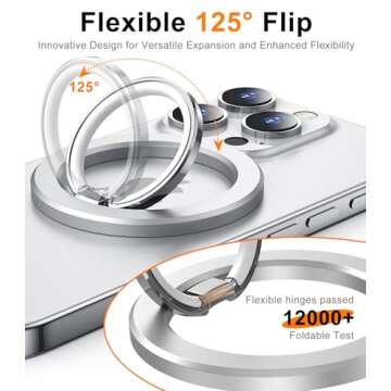 Temdan Magnetic Phone Ring Holder for MagSafe, Magnetic Pop Socket Cell Phone Grip Stand Finger Ring...