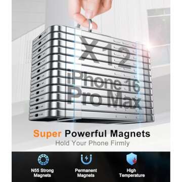 Temdan Magnetic Phone Ring Holder for MagSafe, Magnetic Pop Socket Cell Phone Grip Stand Finger Ring Kickstand Two-Sided Magnetic Fit for iPhone 16 Pro Max 15 14 13 12 Mag-Safe Accessories-Silver