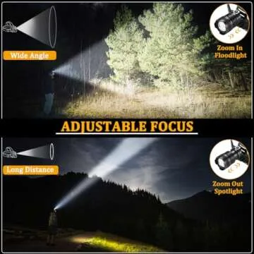 KYEKIO Headlamp Rechargeable, 990000LM Super Bright Head Lamp, Adjustable Focus LED Headlamp, 90°Angle Head Lights for Forehead, 4Mode Headlight, Headlamps for Adults Hard Hat Camping Essentials Gear