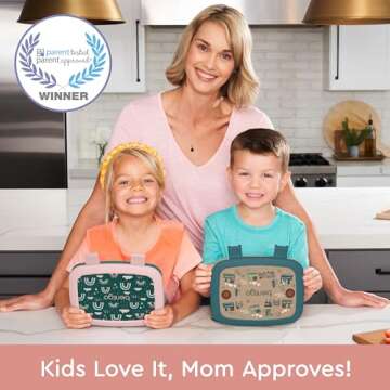 Bentgo Kids Prints Leak-Proof, 5-Compartment Bento-Style Kids Lunch Box - Ideal Portion Sizes for Ages 3-7, Durable, Drop-Proof, Dishwasher Safe, & Made with BPA-Free Materials (Green Rainbow)