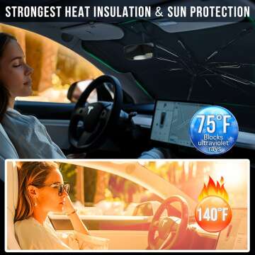 Tesla Model Y & 3 Windshield Sunshade Umbrella