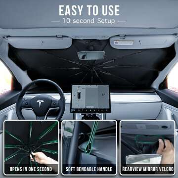 Tesla Model Y & 3 Windshield Sunshade Umbrella