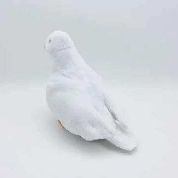 Simulation Stuffed Animal Toy - 8 inch Rock Pigeon, Cute Pigeon Gift (White)