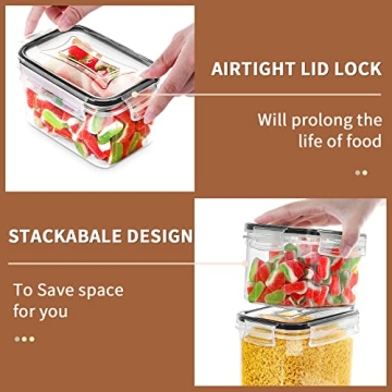 PRAKI Airtight Food Storage Containers - 16 Pcs Set