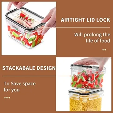 PRAKI Airtight Food Storage Containers - 16 Pcs Set