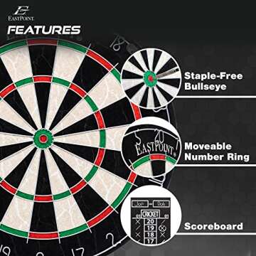 EastPoint Sports Dartboard with Scoreboard Set - Includes 3 Darts