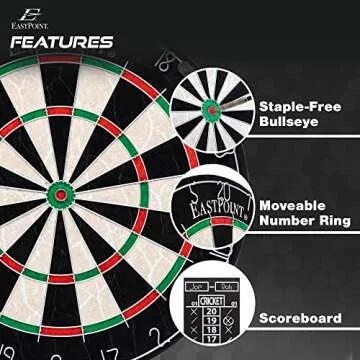 EastPoint Sports Dartboard with Scoreboard Set - Includes 3 Darts