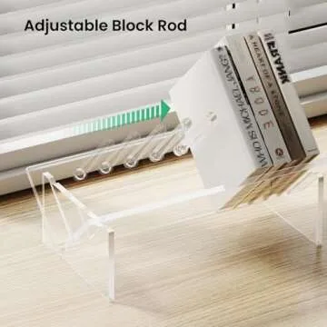 Sumerflos Acrylic Desktop Bookcase, Book Storage Organizer Bookshelves, Clear Mordern Tabletop Storage Rack for Office Home Shelf Display for Cd/Magazine/Book - Clear