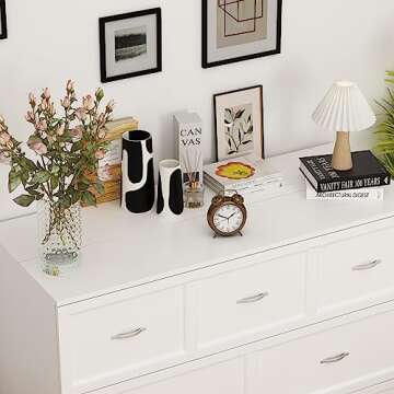 ECACAD Multi-Functional Murphy Cabinet Bed, Full Size Bed Frame Murphy Bed Chest with Built-in Power Strip & 3 Drawers, Full Foldable Platform Bed, White