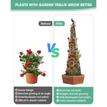 2 Pack Garden Trellis for Climbing Plants Outdoor,59inch Tall Rustproof Metal Obelisk Trellis Support for Potted Vines Vegetable Plants Indoor Outdoor, Lightweight