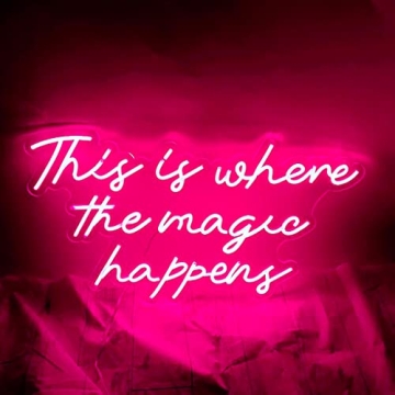 This is Where the Magic Happen Neon Signs Lights for Wall Decor, Led Neon Sign for Party Art Gift Bi...