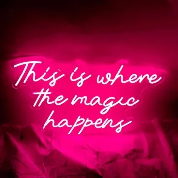 This is Where the Magic Happen Neon Signs Lights for Wall Decor, Led Neon Sign for Party Art Gift Bi...