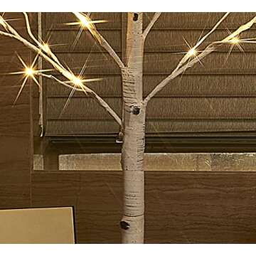 Hairui Lighted White Birch Tree 6FT 128L for Christmas Holiday Wedding Party Decorations Tree Lights...