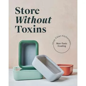 Caraway 14pc Non-Toxic Glass Food Storage Container Set with Lids & Organizers - Perfect for Bento B...