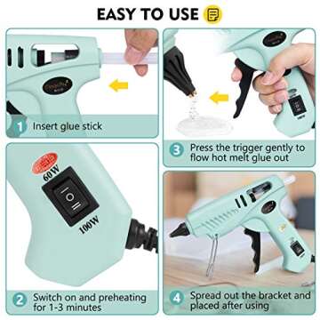 Magicfly 60/100W Hot Glue Gun - Dual Power Craft Kit