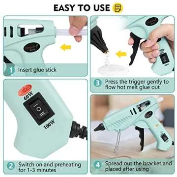 Magicfly 60/100W Hot Glue Gun - Dual Power Craft Kit