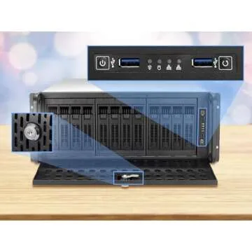 Rosewill 4U Server Chassis Rackmount Case | 12 Hot Swap 3.5", 2.5" SATA I, SATA II, SATA III SAS | E-ATX Compatible | 3 Front 120mm Fans, 2 Rear 80mm Fans | 2X USB 3.0| Front Panel Lock - RSV-L4412U