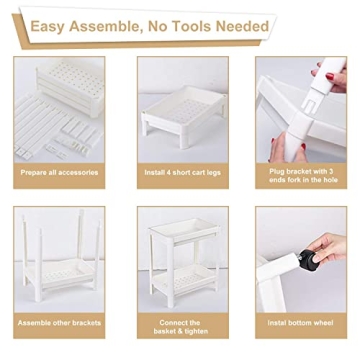 Flowmist Slim Storage Cart for Small Spaces and Bathroom