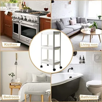 Flowmist Slim Storage Cart for Small Spaces and Bathroom