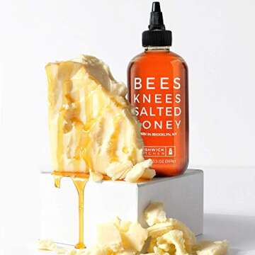 Bees Knees Salted Honey, 12.5 oz, Pure Honey Infused with a Touch of Salt, Gluten Free, Paleo Friendly, Wildflower Natural Honey for Tea, Cooking, Food Gifts, Unique Gifts