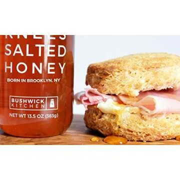 Bees Knees Salted Honey, 12.5 oz, Pure Honey Infused with a Touch of Salt, Gluten Free, Paleo Friendly, Wildflower Natural Honey for Tea, Cooking, Food Gifts, Unique Gifts