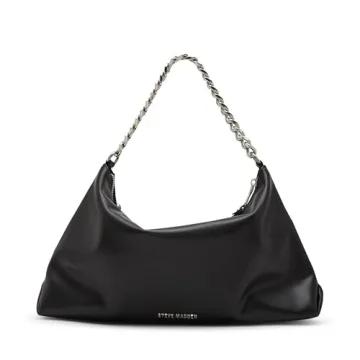 Steve Madden Randyy Soft Shoulder Bag with Dome Studs - Black