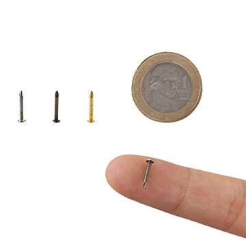 newlng 500PCS Small Nail Round Head Tiny Nails String Art Nails Hand-Made Hardware Accessories Fasteners Mini Nails 1 X 10mm/0.04"X0.4"(DXL) Bronze