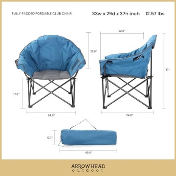ARROWHEAD OUTDOOR Heavy-Duty Camp Chair for Comfort