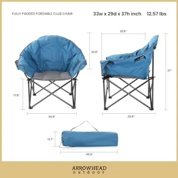 ARROWHEAD OUTDOOR Heavy-Duty Camp Chair for Comfort