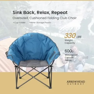 ARROWHEAD OUTDOOR Heavy-Duty Camp Chair for Comfort