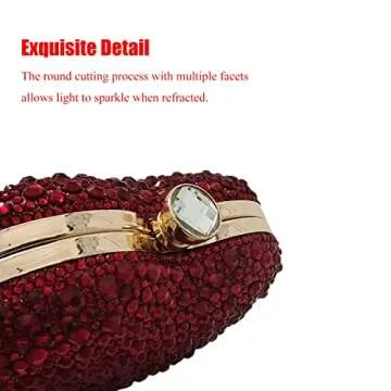 Cute Heart Shape Rhinestone Clutch Purse Women Handbag