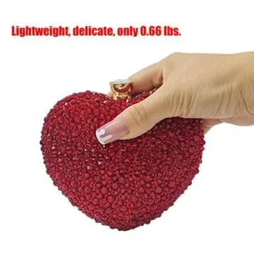 Cute Heart Shape Rhinestone Clutch Purse Women Handbag