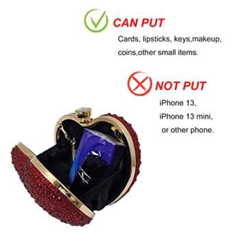 Cute Heart Shape Rhinestone Clutch Purse Women Handbag