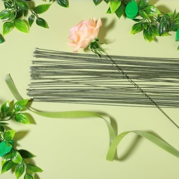 Green Floral Wire 100 Pack for Crafts and Floral Designs