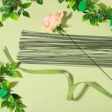 Green Floral Wire 100 Pack for Crafts and Floral Designs