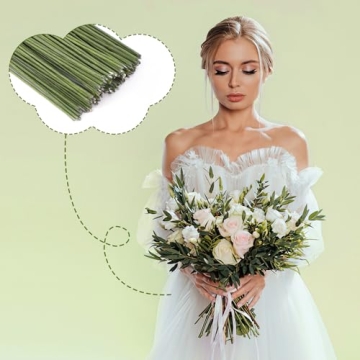 Green Floral Wire 100 Pack for Crafts and Floral Designs