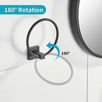 WOLIBEER Matte Black Toilet Paper Holder Towel Ring Set