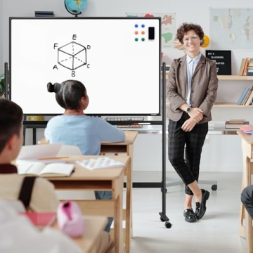 TANKEE 48" x 32" Rolling Whiteboard for Home and Office