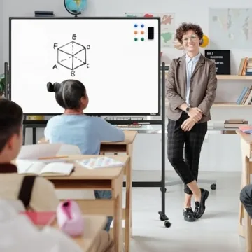 TANKEE 48" x 32" Rolling Whiteboard for Home and Office