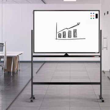 TANKEE 48" x 32" Rolling Whiteboard for Home and Office