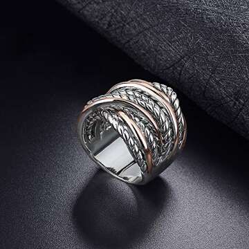 Elegant Mytys Gold and Silver Statement Ring for Women