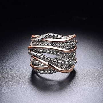 Elegant Mytys Gold and Silver Statement Ring for Women