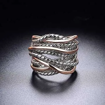 Elegant Mytys Gold and Silver Statement Ring for Women