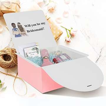 COTOPHER 12 Pack Gift Box 8x8x4 inches, Pink Gift Boxes with Lids,Bridesmaid Proposal Gift Boxes for Presents, Birthday, Christmas, Bridal, Wedding, Party Favor, Graduations, Engagements