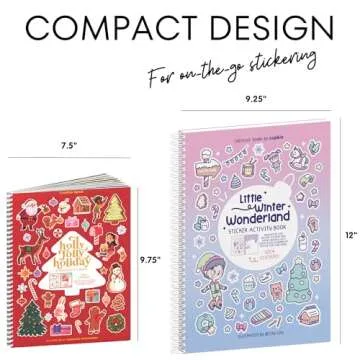 Holly Jolly Holiday Stickers for Kids by Cupkin, Toddler Sticker Book, Santa Christmas Activity Book, Toddler Travel Essentials, 300+ Christmas Stickers + 8 Sticker Scenes and Coloring Pages