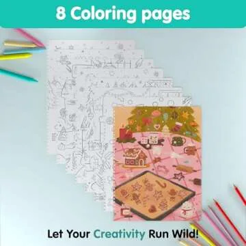 Holly Jolly Holiday Stickers for Kids by Cupkin, Toddler Sticker Book, Santa Christmas Activity Book, Toddler Travel Essentials, 300+ Christmas Stickers + 8 Sticker Scenes and Coloring Pages