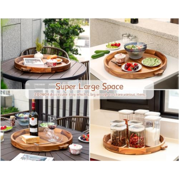 20" Wooden Serving Tray - Acacia Charcuterie & Breakfast Board