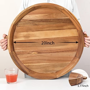 20" Wooden Serving Tray - Acacia Charcuterie & Breakfast Board
